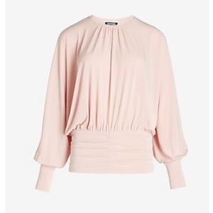 Ruched banded bottom dolman sleeve top